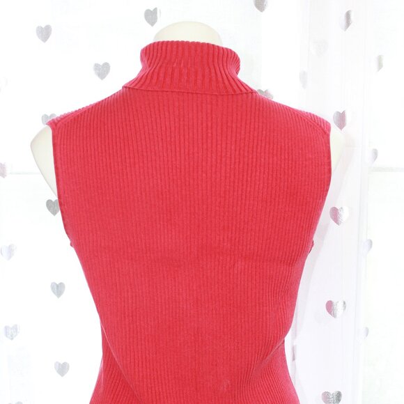 #287 Chico's Red Turtle-Neck Dressy Tank Size 3 (16) - Picture 5 of 9